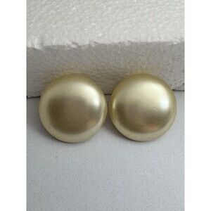 Vintage Pearlized Dome Satin Finish Clip On Earrings
